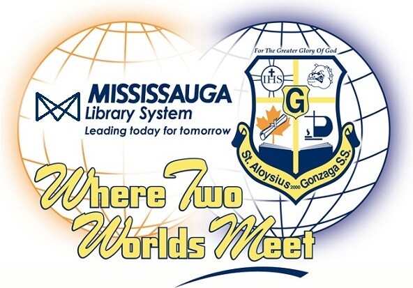 Library Logo - where two worlds meet